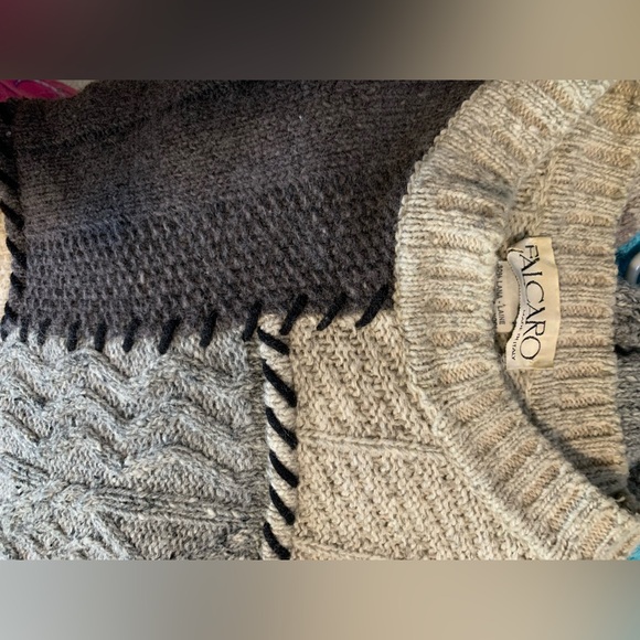 Patchwork wool FALCARO sweater - Picture 12 of 12